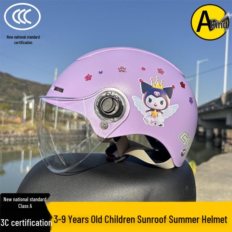 3C Certified Children s Kuromi Sun Hat Helmet, Ages 3-9, for Electric Vehicles - Four Seasons Use 3-9 Years Old Summer Helmet+Gem Stickers
3C Certified Children s Kuromi Sun Hat Helmet, Ages 3-9, for Electric Vehicles - Four Seasons Use 3-9 Years Old Summer Helmet+Gem Stickers