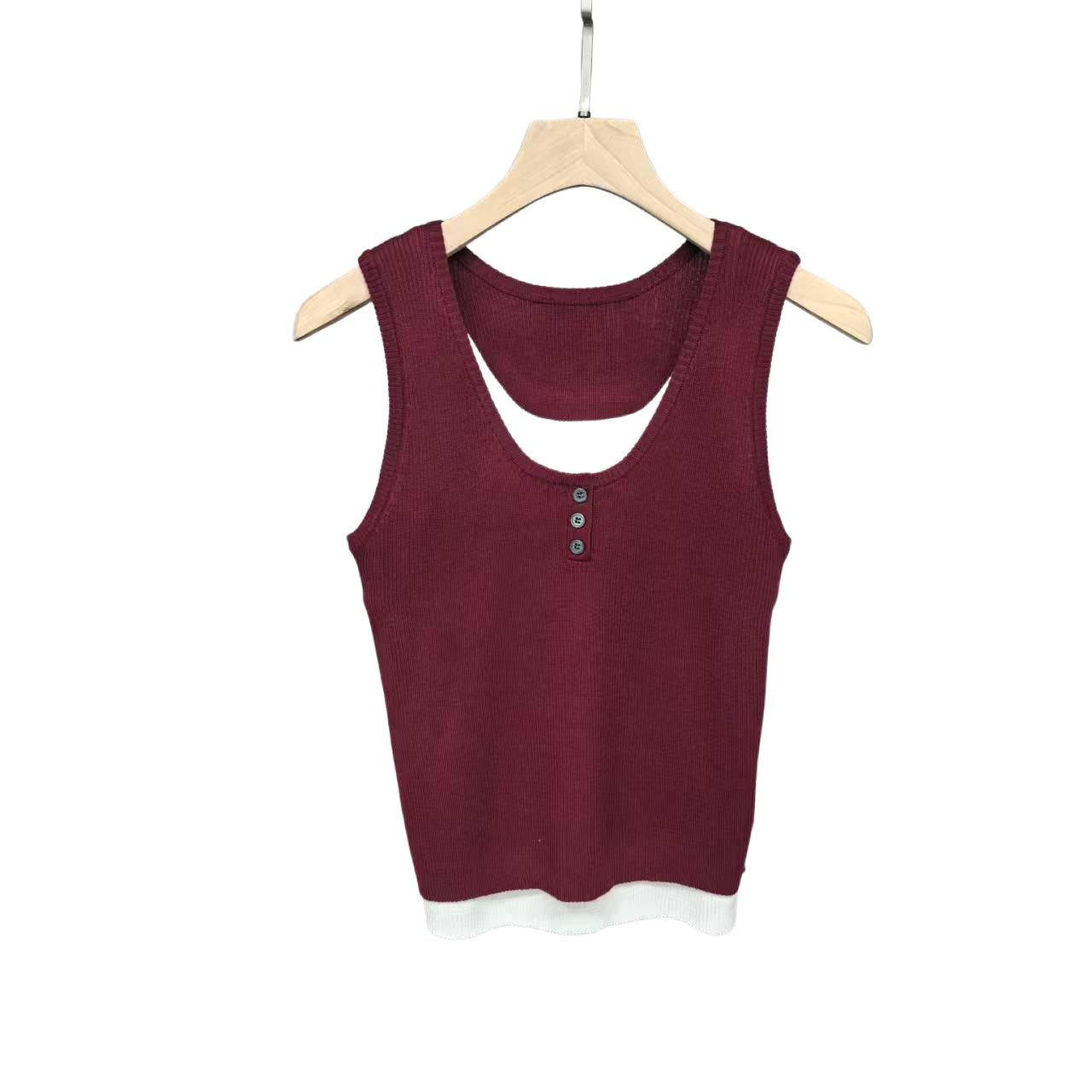 2025 Summer Two-Piece Layered Patchwork Slim-Fit Knit Vest for Women Large вино красного
2025 Summer Two-Piece Layered Patchwork Slim-Fit Knit Vest for Women Large вино красного