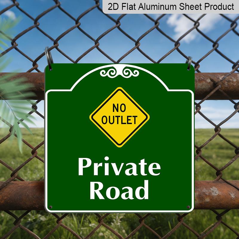2D Flat 1pc, No Outlet Private Road Sign Road Street Dead End Funny Metal Sign Novelty Road Sign Wall Decoration Metal Plaque, for Outdoor Indoor 20*20cm
2D Flat 1pc, No Outlet Private Road Sign Road Street Dead End Funny Metal Sign Novelty Road Sign Wall Decoration Metal Plaque, for Outdoor Indoor 20*20cm