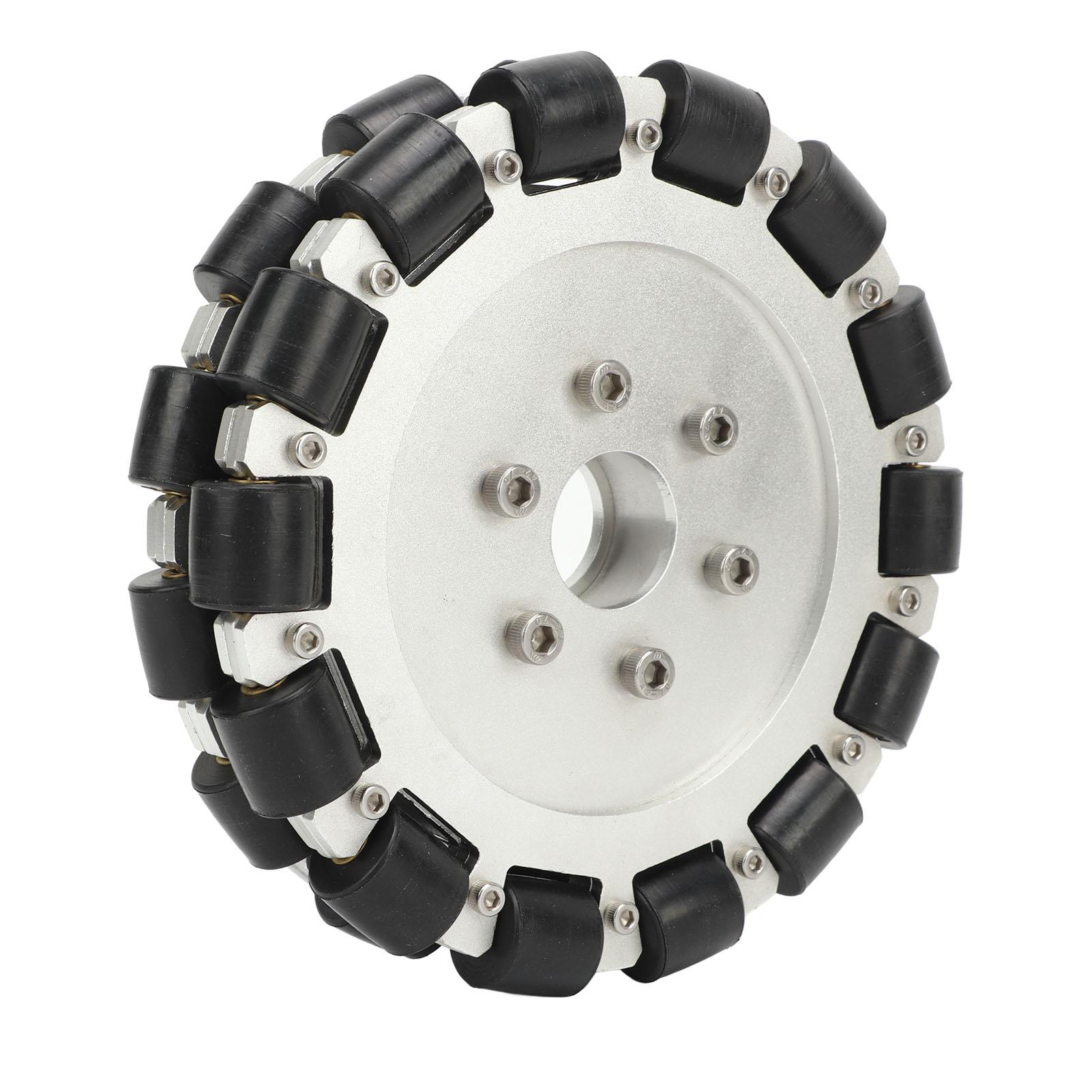 152mm Omni Wheel Rubber Aluminum Alloy 360 Degree Rotation Double Row Wheel for Mobile Robot Upgrade Black and Silver
152mm Omni Wheel Rubber Aluminum Alloy 360 Degree Rotation Double Row Wheel for Mobile Robot Upgrade Black and Silver