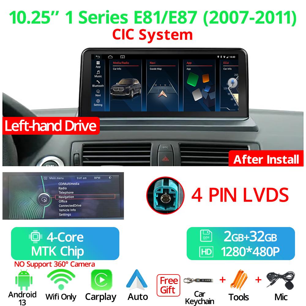 10,25-дюймовый беспроводной Carplay автомобильный радиоприемник для BMW 1 серии E81 E82 E87 LHD 2007-2011 CCC CIC система Android 13 GPS мультимедийный видеоплеер FM BT зелёный
10,25-дюймовый беспроводной Carplay автомобильный радиоприемник для BMW 1 серии E81 E82 E87 LHD 2007-2011 CCC CIC система Android 13 GPS мультимедийный видеоплеер FM BT зелёный