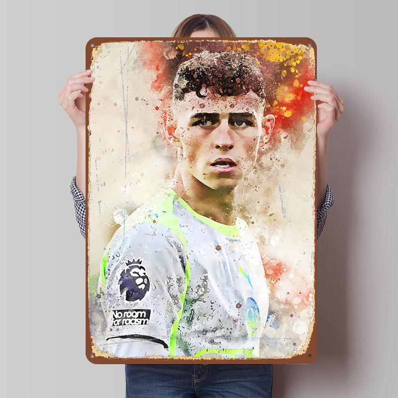Phil Foden Watercolor Portrait Tinplate Poster Customized Wall Art Vintage Metal Signs Retro Tin Plaque for Decoration Garage 7.9x11.8In(20x30cm)
Phil Foden Watercolor Portrait Tinplate Poster Customized Wall Art Vintage Metal Signs Retro Tin Plaque for Decoration Garage 7.9x11.8In(20x30cm)