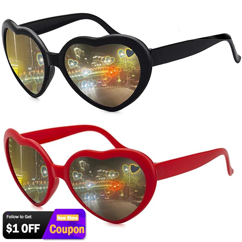 Fashion Women Fashion Heart Shaped Effects Glasses Watch The Lights Change To Heart Shape At Night Diffraction Glasses Female Sunglasses
Fashion Women Fashion Heart Shaped Effects Glasses Watch The Lights Change To Heart Shape At Night Diffraction Glasses Female Sunglasses