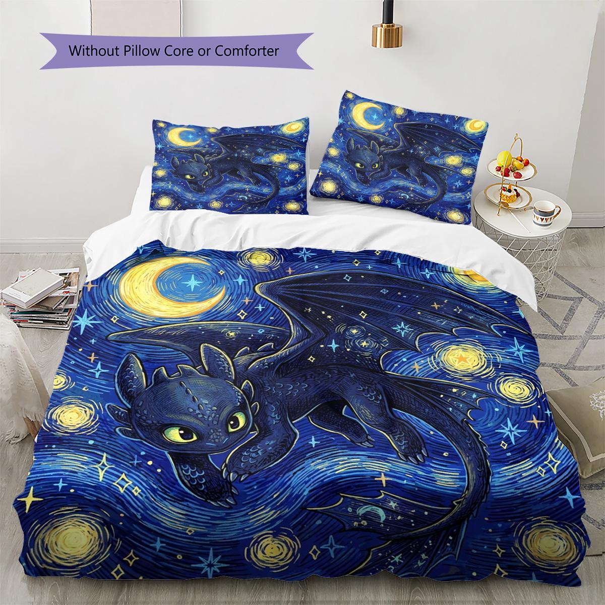 Toothless Night Fury Pattern Bedding Quilt Set Quilt Cover Pillowcase Home Decoration Birthday Gift (1 * duvet cover + 2 * pillowcase, without core) 135x200cm
Toothless Night Fury Pattern Bedding Quilt Set Quilt Cover Pillowcase Home Decoration Birthday Gift (1 * duvet cover + 2 * pillowcase, without core) 135x200cm