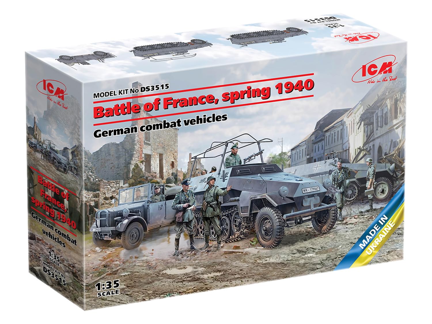ICM German Battle of France 1940 German Fighting Vehicle Set Plastic Model Kit DS3515 1/35
ICM German Battle of France 1940 German Fighting Vehicle Set Plastic Model Kit DS3515 1/35