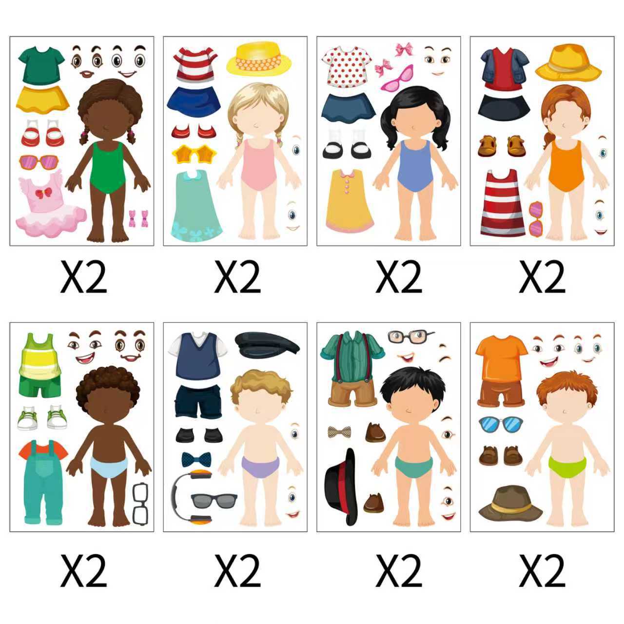 Kids Dress Up Stickers for Birthday Party DIY Cartoon Cute Stationery Stickers for Boys and Girls 11*16cm*16pcs різнокольоровий
Kids Dress Up Stickers for Birthday Party DIY Cartoon Cute Stationery Stickers for Boys and Girls 11*16cm*16pcs різнокольоровий