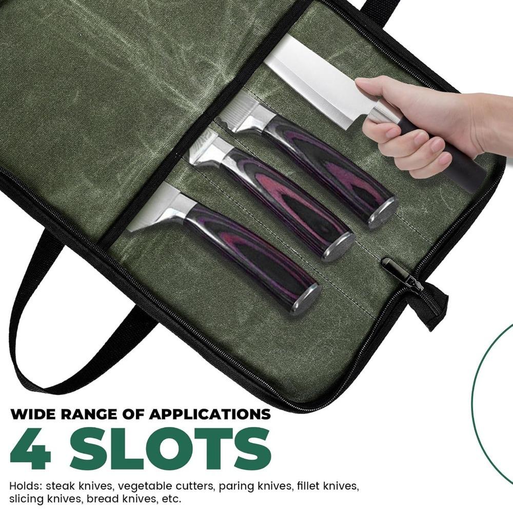 4 Slots Chef Knife Bag Waterproof Knife Roll Bag Durable Chef Tool Storage Bag for Chefs зелений
4 Slots Chef Knife Bag Waterproof Knife Roll Bag Durable Chef Tool Storage Bag for Chefs зелений