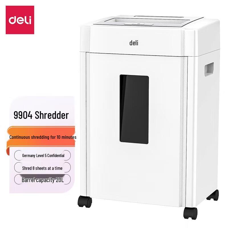 Deli 9904 High-Security Multi-Function Office Shredder CN plug (adapter included)
Deli 9904 High-Security Multi-Function Office Shredder CN plug (adapter included)