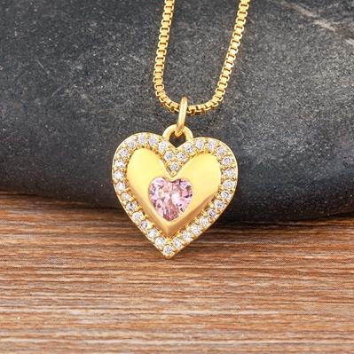 Nidin Trendy Clavicle Chain Romantic 5 Colors Heart Pendant Necklace for Women Sweet Korean Style Gold Plated Choker Jewelry рожевий
Nidin Trendy Clavicle Chain Romantic 5 Colors Heart Pendant Necklace for Women Sweet Korean Style Gold Plated Choker Jewelry рожевий