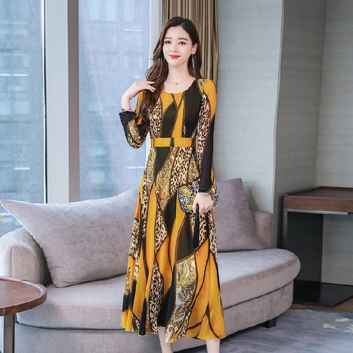 Four Seasons New Long Sleeve Foreign Style Dress Long Dress Early Korean Edition Temperament Over Knee Skinny Fashion Printed Dress 3XL жовтий
Four Seasons New Long Sleeve Foreign Style Dress Long Dress Early Korean Edition Temperament Over Knee Skinny Fashion Printed Dress 3XL жовтий