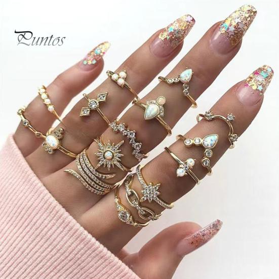 16Pcs/Set Bohemia Style Women Finger Ring Set Geometric Shape Shining Faux Gem Rhinestones Inlaid Knuckle Rings Jewelry Gift
16Pcs/Set Bohemia Style Women Finger Ring Set Geometric Shape Shining Faux Gem Rhinestones Inlaid Knuckle Rings Jewelry Gift