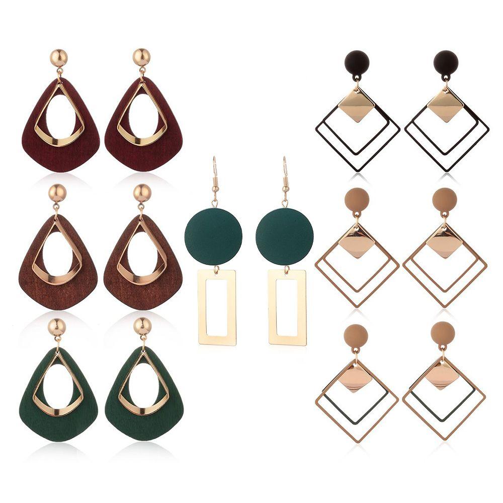 Fashion Jewelry Gift Vintage Women Girl Gold Metal Drop Dangle Statement Earrings Geometric Wood 
Fashion Jewelry Gift Vintage Women Girl Gold Metal Drop Dangle Statement Earrings Geometric Wood