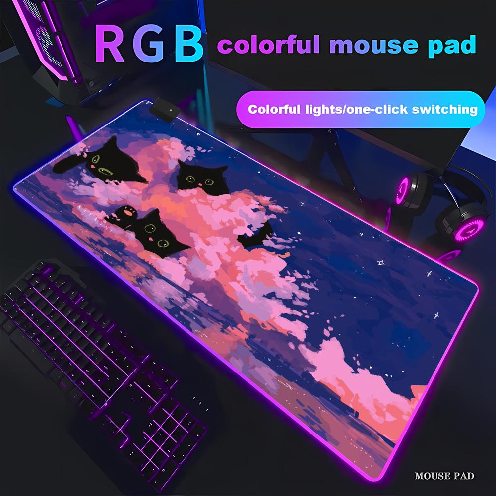 RGB Каваї Чорний Кіт Килимок для Миші, Дуже Великий Килимок для Миші зі Швами по Краях, Килимок для Клавіатури, Ідеально для Офісу та Ігор HYBXAXC RGB800x400x3mm
RGB Каваї Чорний Кіт Килимок для Миші, Дуже Великий Килимок для Миші зі Швами по Краях, Килимок для Клавіатури, Ідеально для Офісу та Ігор HYBXAXC RGB800x400x3mm