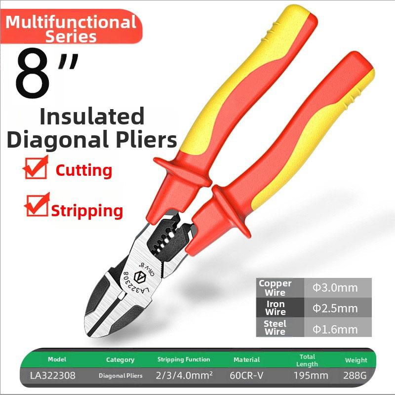 8 Inch Electrical Pliers with 1000V Insulation and Forged 60CR V Body for Superior Strength and Control in Heavy Use
8 Inch Electrical Pliers with 1000V Insulation and Forged 60CR V Body for Superior Strength and Control in Heavy Use