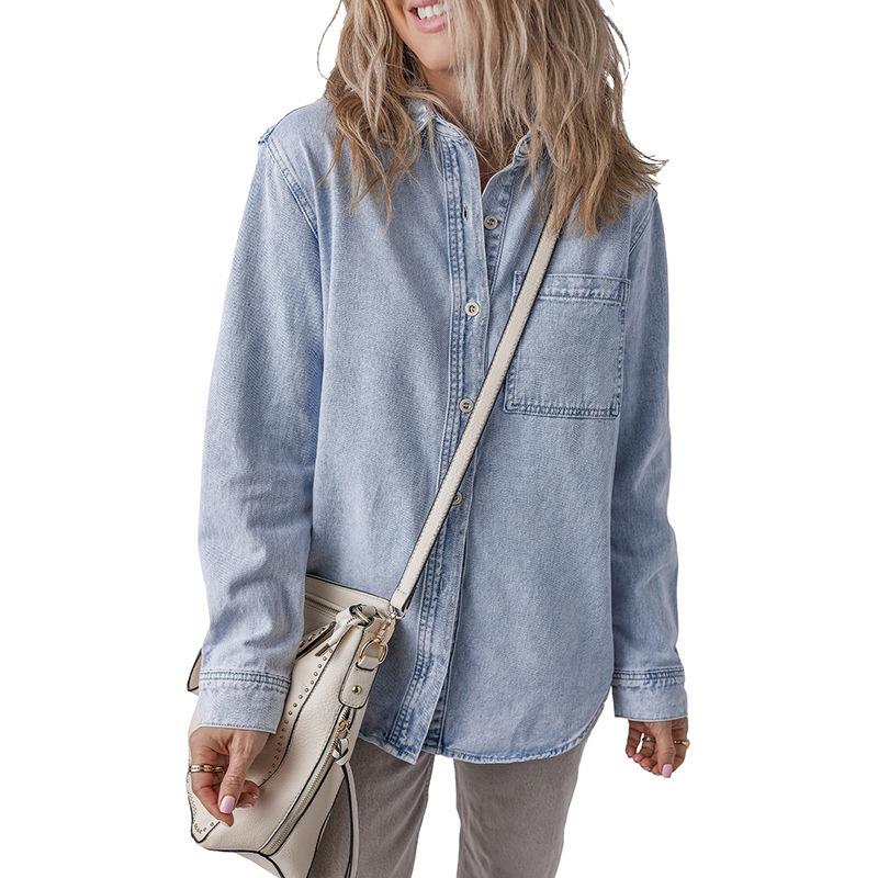 2025 Women s Solid Color Denim Jacket: European & American Style, Versatile Single-Breasted Long Sleeve Top L
2025 Women s Solid Color Denim Jacket: European & American Style, Versatile Single-Breasted Long Sleeve Top L