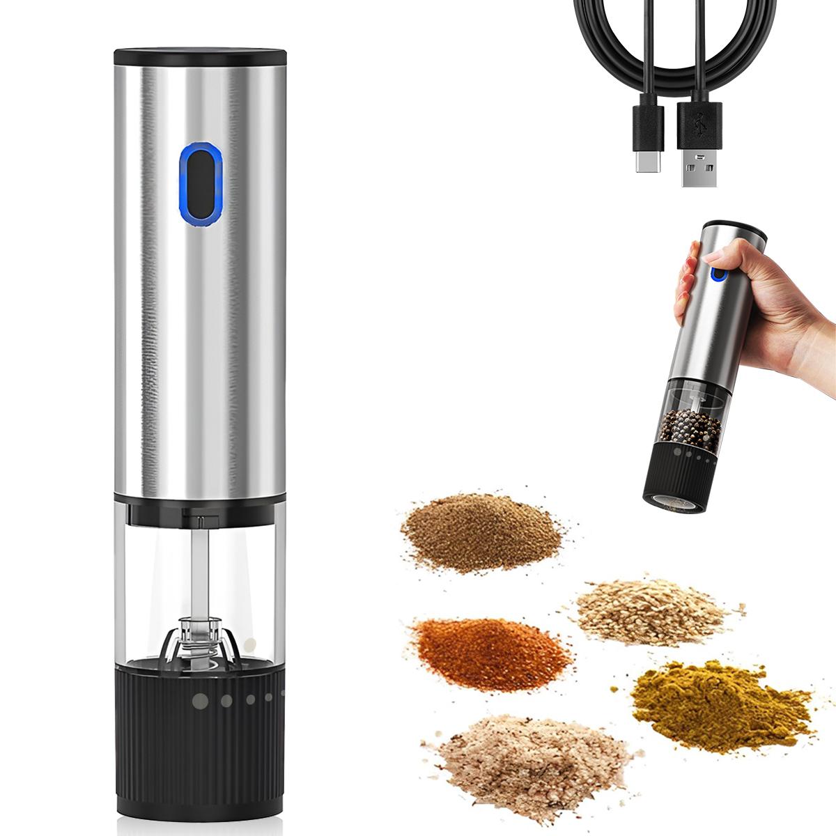 Electric Pepper Grinder, Stainless Steel Mini Pepper Grinder, Sea Salt Black Pepper Grinder, Charging Bottle
Electric Pepper Grinder, Stainless Steel Mini Pepper Grinder, Sea Salt Black Pepper Grinder, Charging Bottle