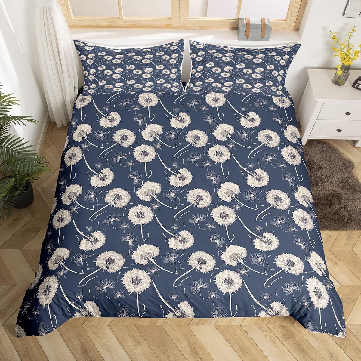 Dandelion Duvet Cover Full QueenNatural Wild Botanical Floral Bedding Set Watercolor Flowers Plants Rustic Style Quilt Cover EU Single(135*200cm)3pcs
Dandelion Duvet Cover Full QueenNatural Wild Botanical Floral Bedding Set Watercolor Flowers Plants Rustic Style Quilt Cover EU Single(135*200cm)3pcs