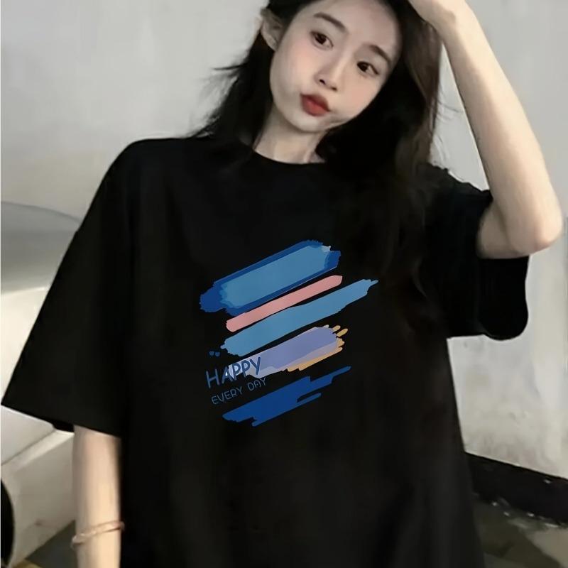 Regular Size Women s Short Sleeve T-Shirt- Simple Geometric Pattern Round Neck Loose Fit Casual Top, S чёрный
Regular Size Women s Short Sleeve T-Shirt- Simple Geometric Pattern Round Neck Loose Fit Casual Top, S чёрный