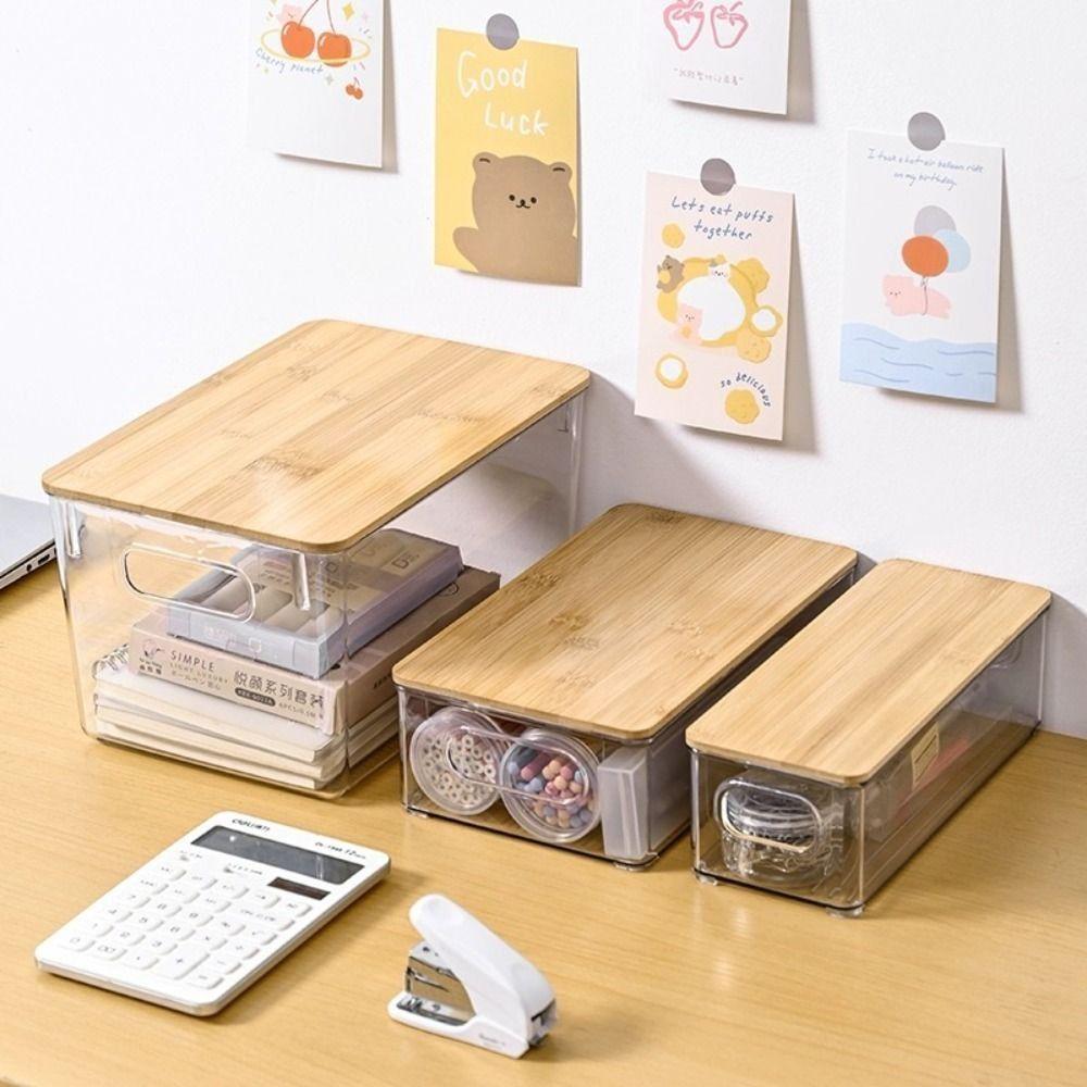 with Cover Desk Storage Box Plastic Table Sorting Basket Cosmetics Organizer Fridge Sorting 
with Cover Desk Storage Box Plastic Table Sorting Basket Cosmetics Organizer Fridge Sorting