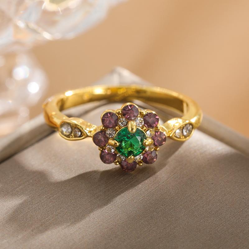 Luxurious Sparkling Purple Color Set Zircon Flower Women s Ring, Retro Trendy Festival Party Accessories Zircon 6
Luxurious Sparkling Purple Color Set Zircon Flower Women s Ring, Retro Trendy Festival Party Accessories Zircon 6