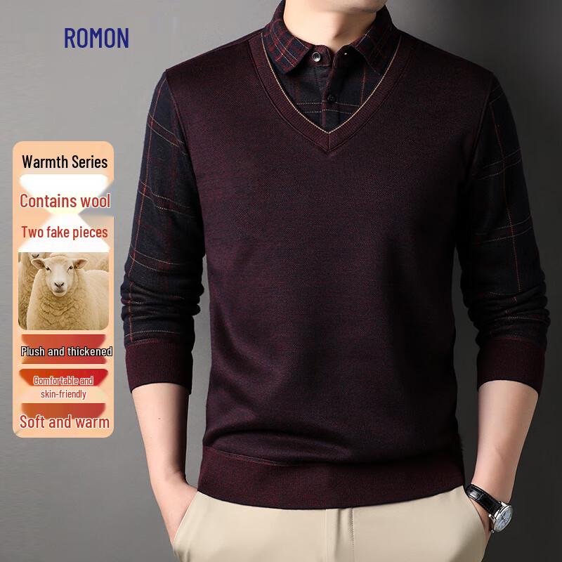 Romon Men s Faux Two-Piece Wool-Blend Pullover Sweater XL
Romon Men s Faux Two-Piece Wool-Blend Pullover Sweater XL