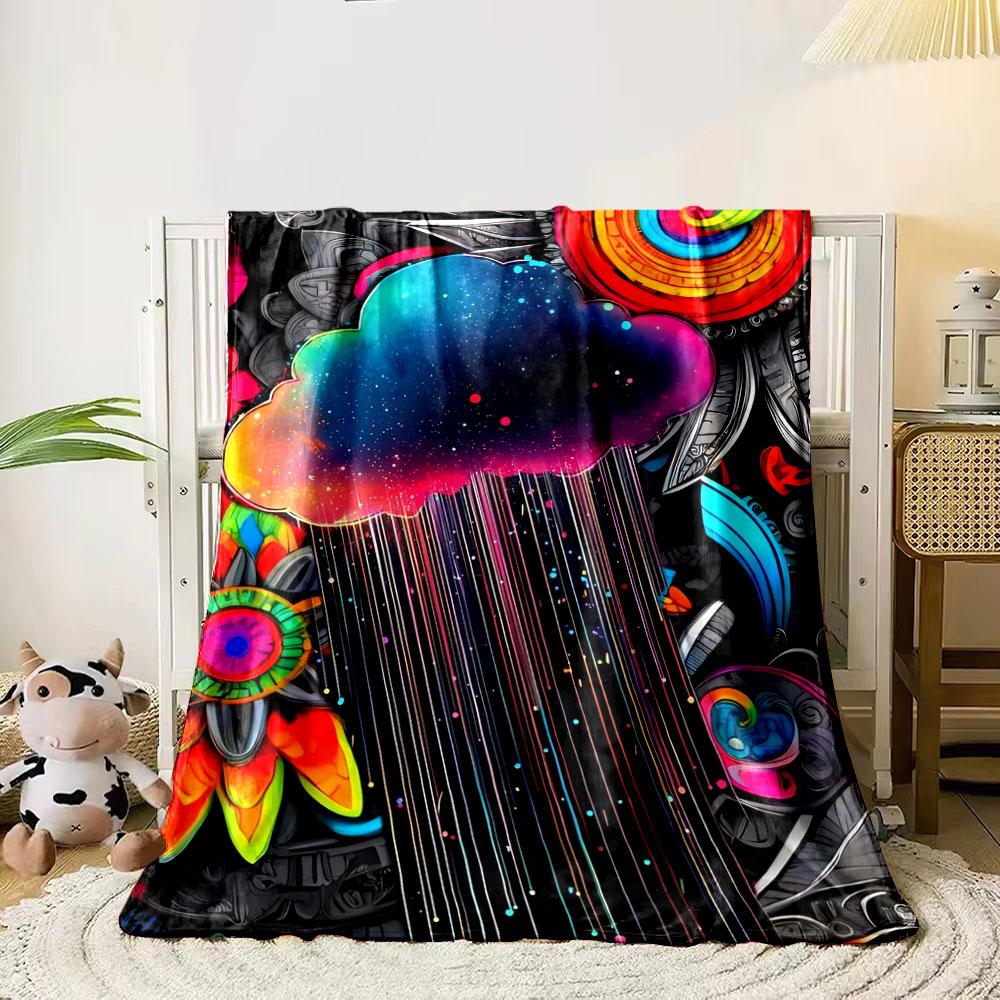 A vibrant cloud emitting colorful rain on a psychedelic floral backdrop. for all seasons blanket lunch break throw gift 80cm x 120cm
A vibrant cloud emitting colorful rain on a psychedelic floral backdrop. for all seasons blanket lunch break throw gift 80cm x 120cm