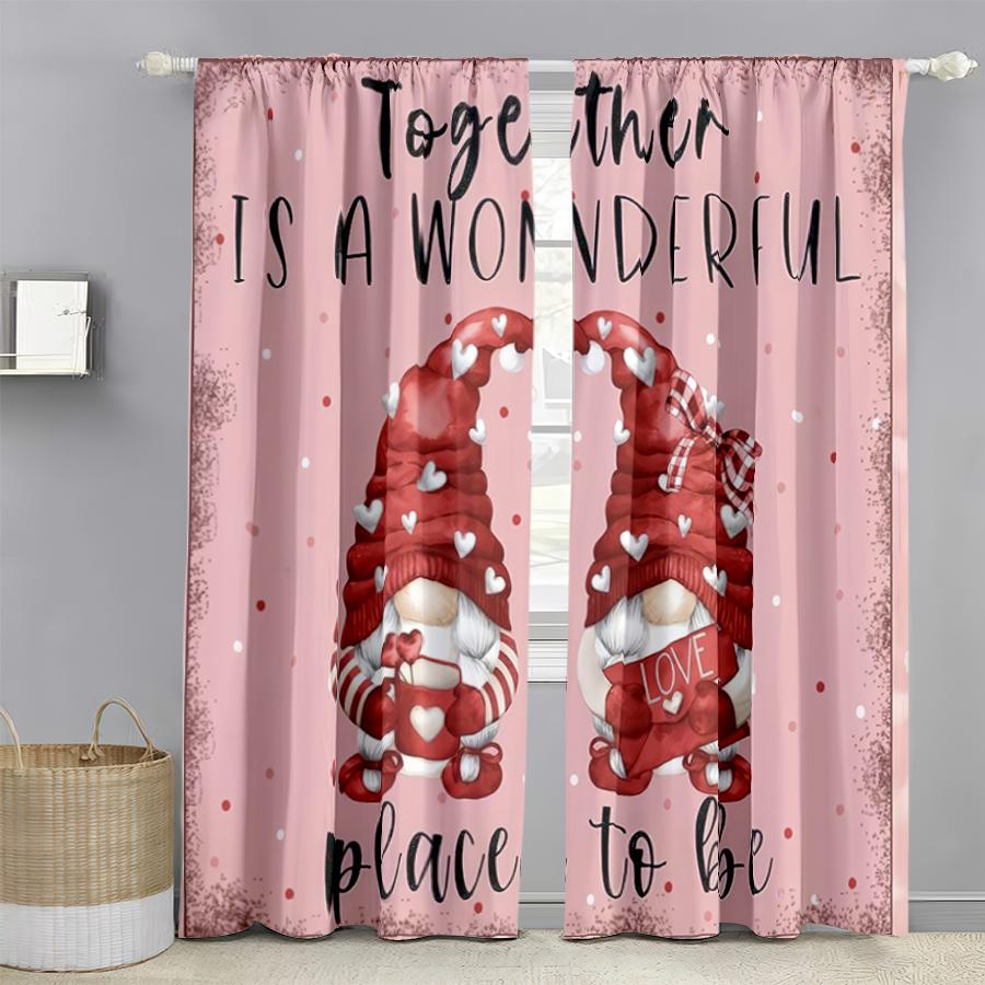 2PCS pink toned heart-shaped gnome curtains soft and cozy style bedroom and living room decorative with drawbar pockets 100*130 Grommet Top 1pcs
2PCS pink toned heart-shaped gnome curtains soft and cozy style bedroom and living room decorative with drawbar pockets 100*130 Grommet Top 1pcs
