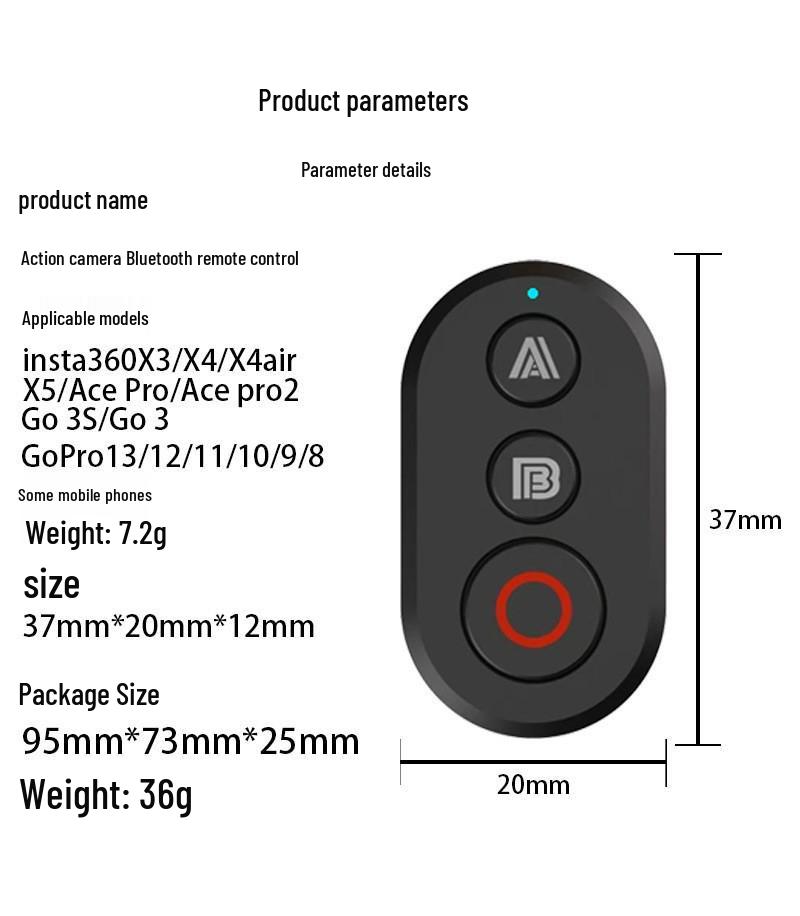 Bluetooth Remote Control for DJI Action 6/5 Pro/4 and OSMO 360 Camera
Bluetooth Remote Control for DJI Action 6/5 Pro/4 and OSMO 360 Camera