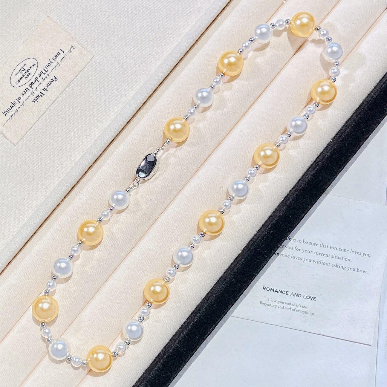 10Mm Autumn And Winter High-Gloss Warm Gold Tahitian Artificial Crystal Pearl Necklace Collarbone Chain Sweater Chain
10Mm Autumn And Winter High-Gloss Warm Gold Tahitian Artificial Crystal Pearl Necklace Collarbone Chain Sweater Chain