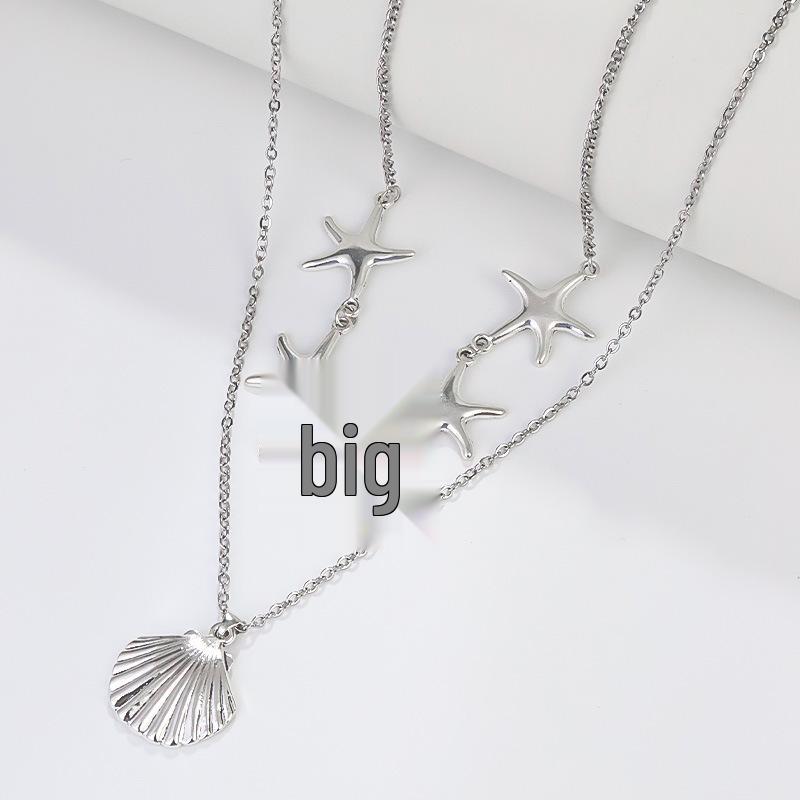 Многослойное двойное ожерелье: Летний отпускной стиль с подвесками в виде ракушек, морских звезд и раковин
Многослойное двойное ожерелье: Летний отпускной стиль с подвесками в виде ракушек, морских звезд и раковин