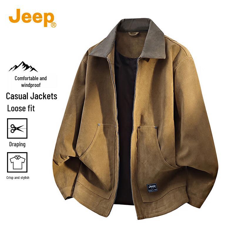 JEEP Men s American Retro Suede Lapel Jacket L
JEEP Men s American Retro Suede Lapel Jacket L
