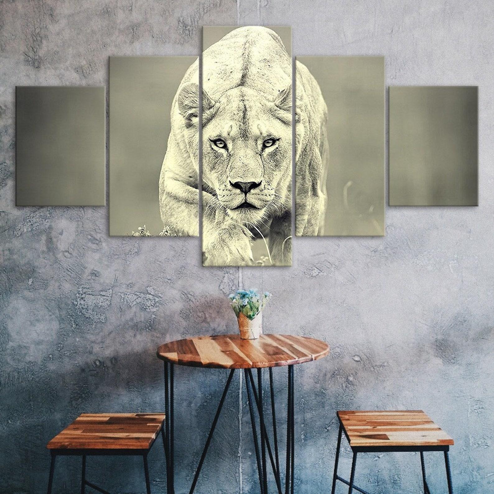 White Lioness Sneaking Wildlife Lion Animal 5 Piece Five Panel Wall Canvas Print Modern Art Poster Home Decor Gift For Him For Her 20X35 20X45 20X55CM
White Lioness Sneaking Wildlife Lion Animal 5 Piece Five Panel Wall Canvas Print Modern Art Poster Home Decor Gift For Him For Her 20X35 20X45 20X55CM