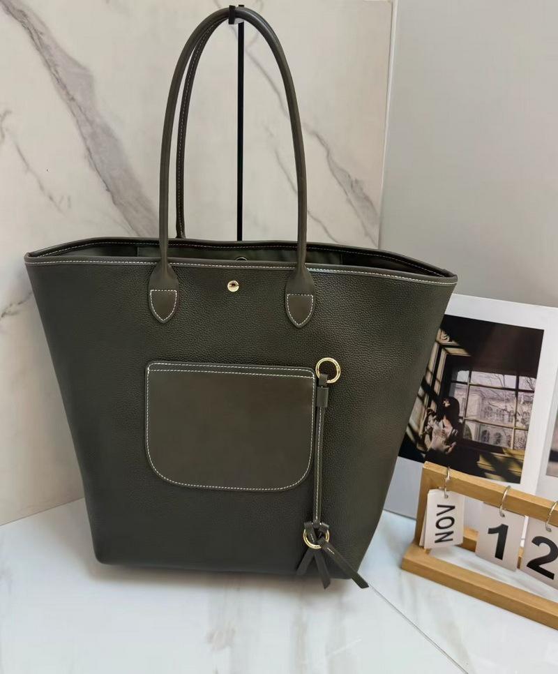 2025 Новый стиль Натуральная кожа Женская сумка Верхний слой Коровья кожа Роскошная кожаная сумка-клатч Сумка-тоут Повседневная Универсальная Сумка через плечо 28x33x17CM армия зеленый