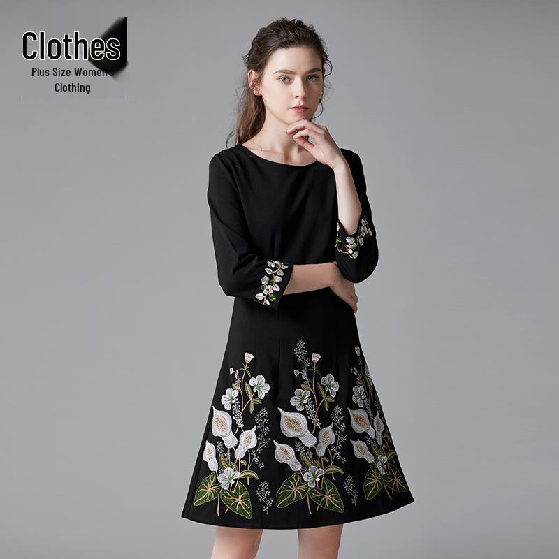Brand Black Embroidered A-Line Dress, Plus Size, Spring/Autumn Collection for Curvy Figures. 4XL чорний
Brand Black Embroidered A-Line Dress, Plus Size, Spring/Autumn Collection for Curvy Figures. 4XL чорний