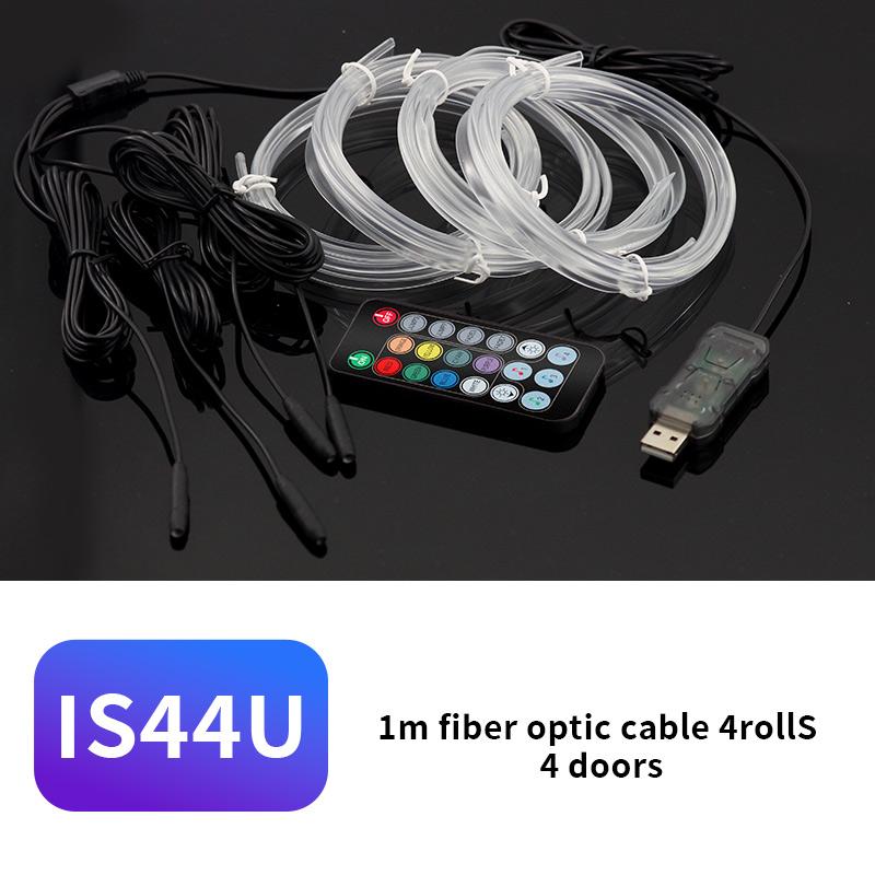 IS44U 4 Rolls 1m Car Interior Light Universal RGB Fiber Optic Ambient Lamp with Remote Control for Four Doors Type A
IS44U 4 Rolls 1m Car Interior Light Universal RGB Fiber Optic Ambient Lamp with Remote Control for Four Doors Type A