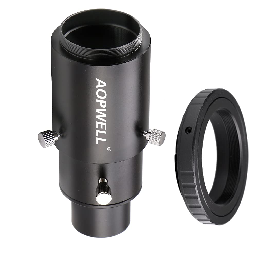 AOPWELL SLR Camera Adapter Suitable for SLR and Telescope to Shoot Starry Sky Accepts Inch Eyepiece Prime Focus and Variable Projection Eyepiece
AOPWELL SLR Camera Adapter Suitable for SLR and Telescope to Shoot Starry Sky Accepts Inch Eyepiece Prime Focus and Variable Projection Eyepiece