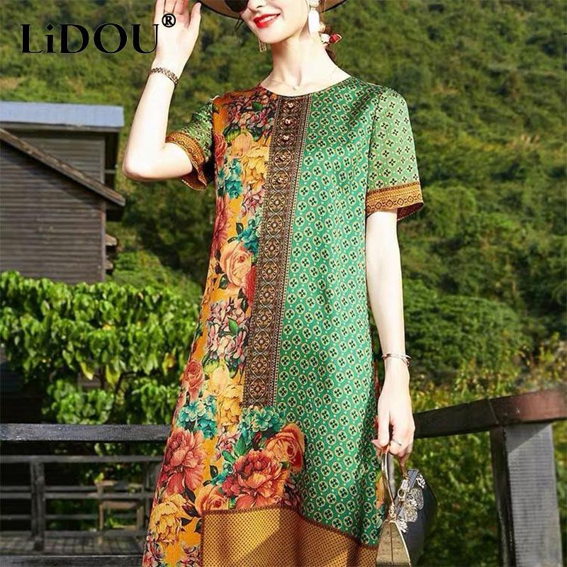 Summer Elegant Fashion Printing Dress Ladies Short Sleeve Loose Casual Midi Robe Women s Round Neck Temperament Vestidos XXXL зелений
Summer Elegant Fashion Printing Dress Ladies Short Sleeve Loose Casual Midi Robe Women s Round Neck Temperament Vestidos XXXL зелений