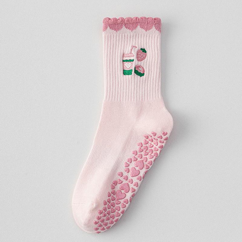 Women Mid-Calf Non-Slip Yoga Socks Milk Tea Embroidery Professional Fitness Dance Floor Socks one size
Women Mid-Calf Non-Slip Yoga Socks Milk Tea Embroidery Professional Fitness Dance Floor Socks one size