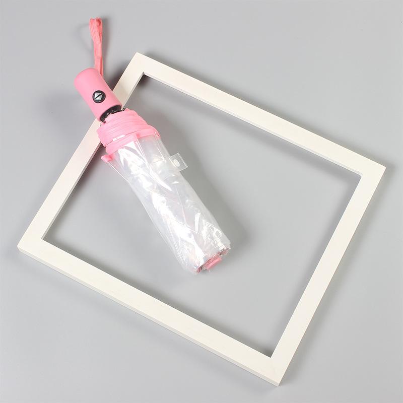 Foldable Transparent Umbrella Fully Automatic Transparent Three-Fold Umbrella Student Simple Sunny Umbrella Supplies
Foldable Transparent Umbrella Fully Automatic Transparent Three-Fold Umbrella Student Simple Sunny Umbrella Supplies