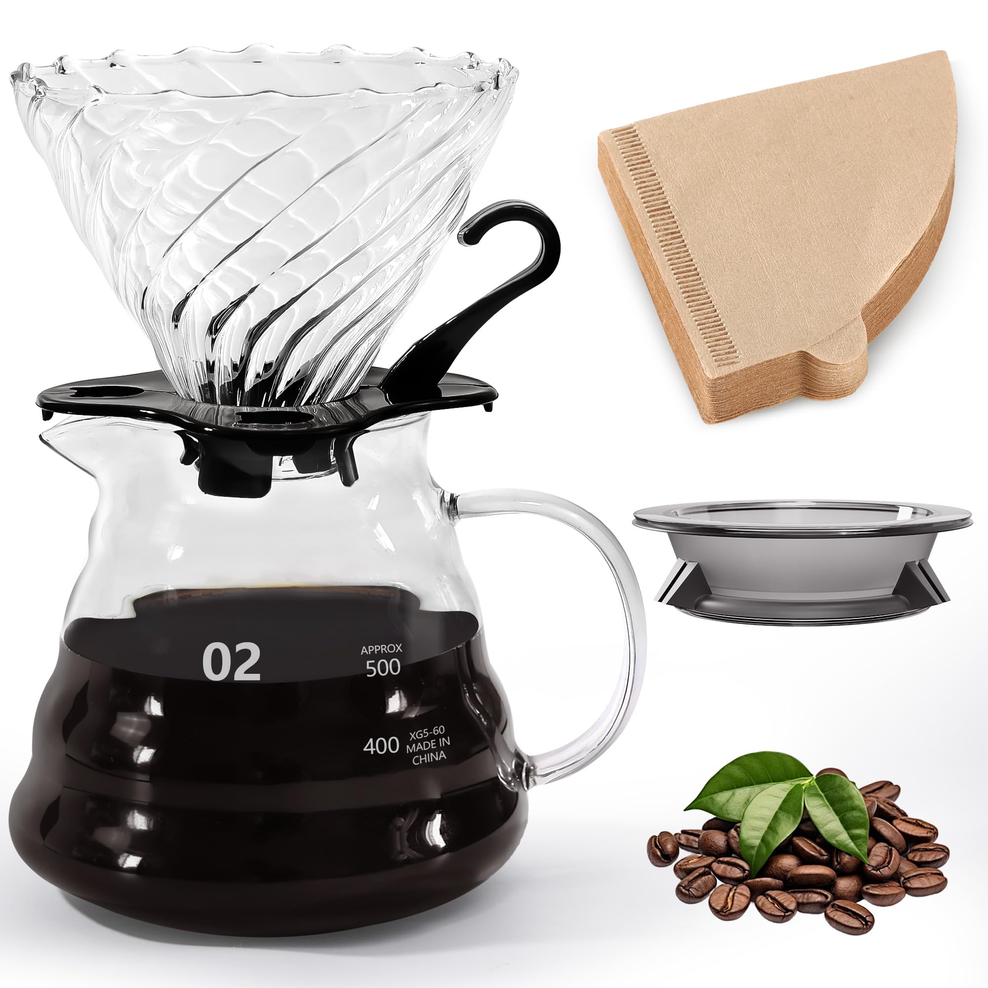 FGIUKC Coffee Glass with Plastic 600ml Capacity with Serves Coffee Drip Equipment with Lid and Glass Hand Drip Coffee Server for Cafes and Coffee
FGIUKC Coffee Glass with Plastic 600ml Capacity with Serves Coffee Drip Equipment with Lid and Glass Hand Drip Coffee Server for Cafes and Coffee