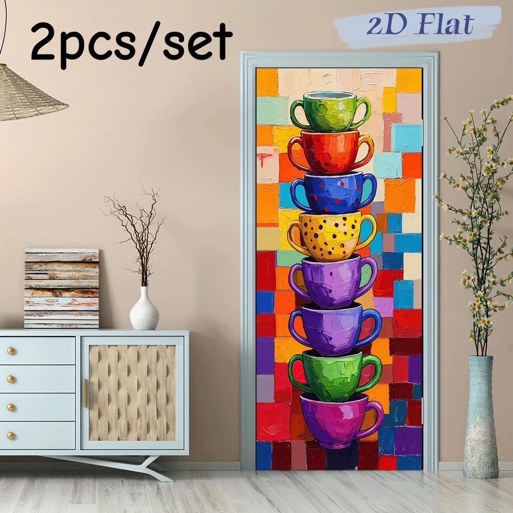 2pcs color art coffee cup stacking wall stickers modern abstract pop style home decoration stickers self-adhesive removable livi (as the picture,38.5x200cmx2)
2pcs color art coffee cup stacking wall stickers modern abstract pop style home decoration stickers self-adhesive removable livi (as the picture,38.5x200cmx2)