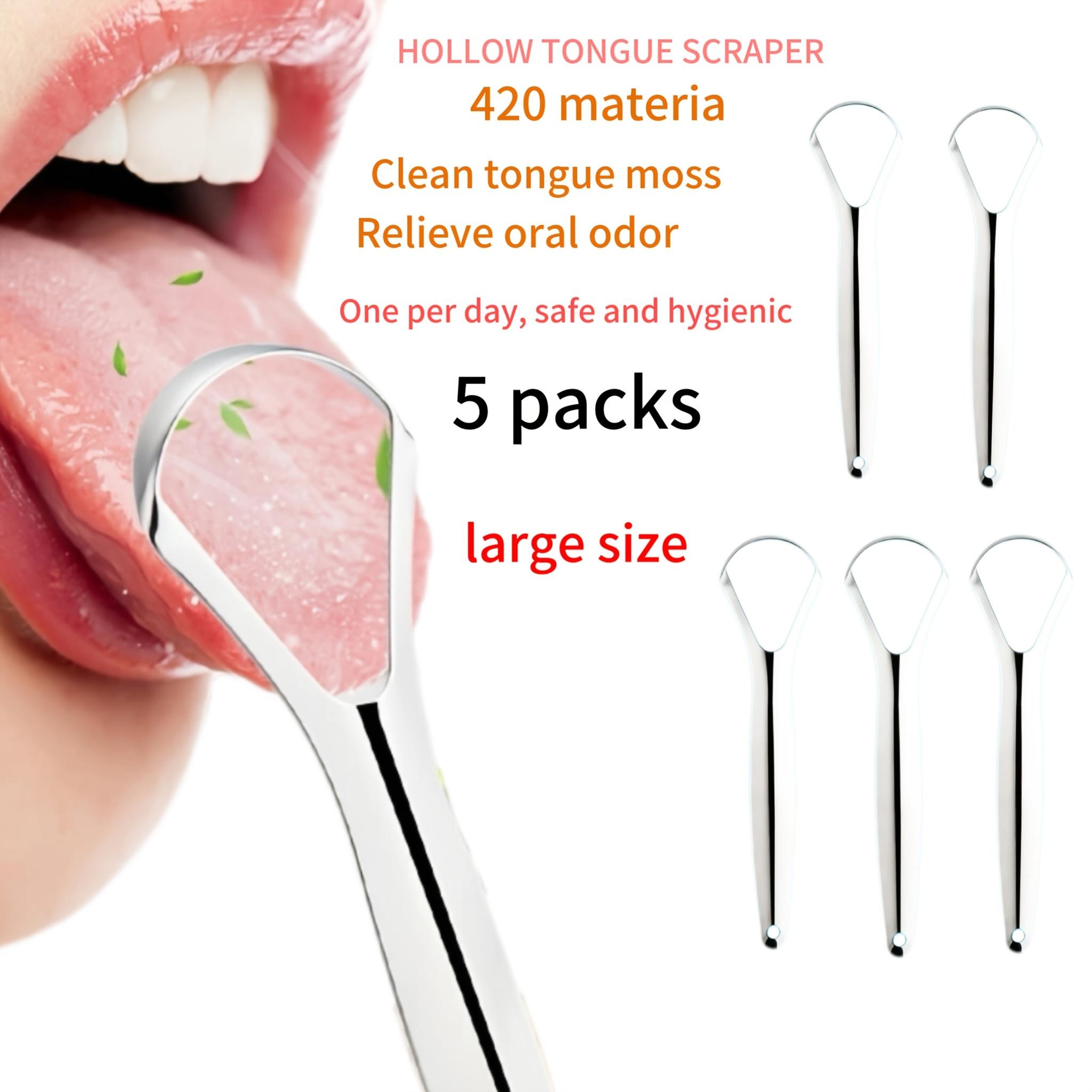 Set of 5 Stainless Steel Tongue Scrapers for Cleaning And Caring for Your Tongue.Ideal Gift for Men, Mom, Dad, Tongue Cleane
Set of 5 Stainless Steel Tongue Scrapers for Cleaning And Caring for Your Tongue.Ideal Gift for Men, Mom, Dad, Tongue Cleane
