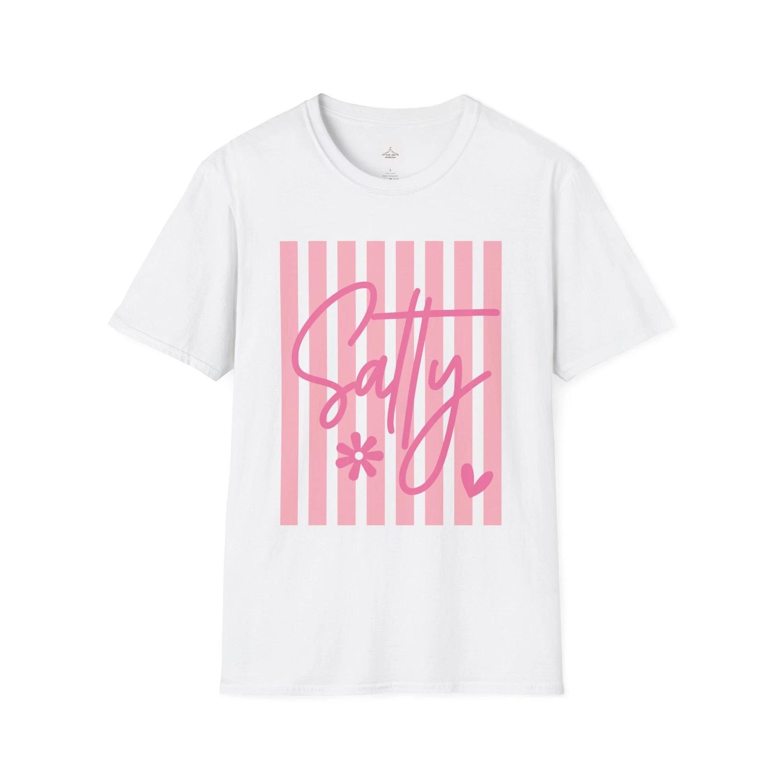 Salty script pink stripes T-Shirt | Floral heart graphic S
Salty script pink stripes T-Shirt | Floral heart graphic S