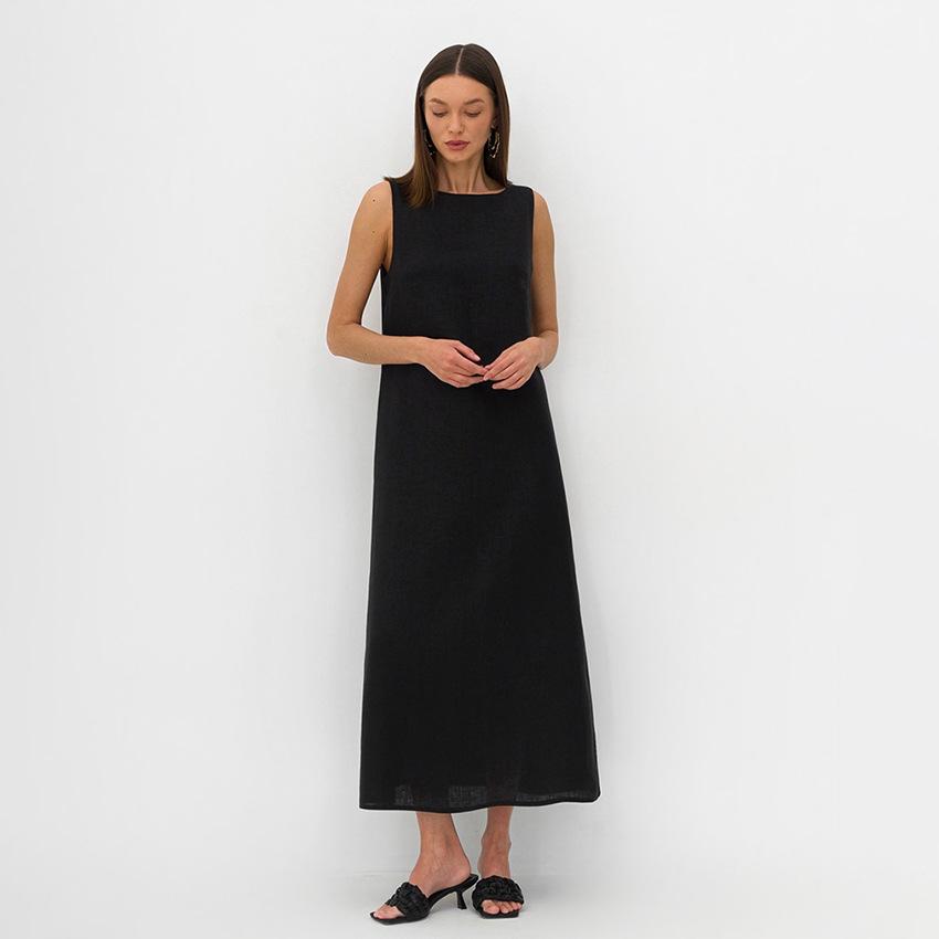 Весна 2024 Женское однотонное хлопково-льняное платье-майка А-силуэта - Французский свободный крой, круглый вырез. Medium чёрный
Весна 2024 Женское однотонное хлопково-льняное платье-майка А-силуэта - Французский свободный крой, круглый вырез. Medium чёрный