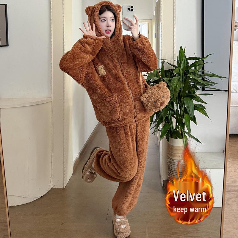 Pregnant Women s Winter Fashion: Warm Hooded Zipper Plush Postpartum Clothing Set L
Pregnant Women s Winter Fashion: Warm Hooded Zipper Plush Postpartum Clothing Set L