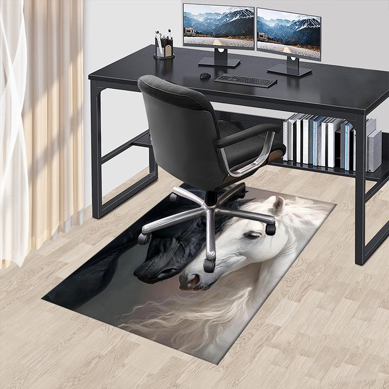 Black and White Horse Theme Office Chair Mat: Office Carpet for Desk, Large Size Rug for Home Decor, Sofa Mat, Gift Idea for Office and Livi 60cm by 90cm
Black and White Horse Theme Office Chair Mat: Office Carpet for Desk, Large Size Rug for Home Decor, Sofa Mat, Gift Idea for Office and Livi 60cm by 90cm