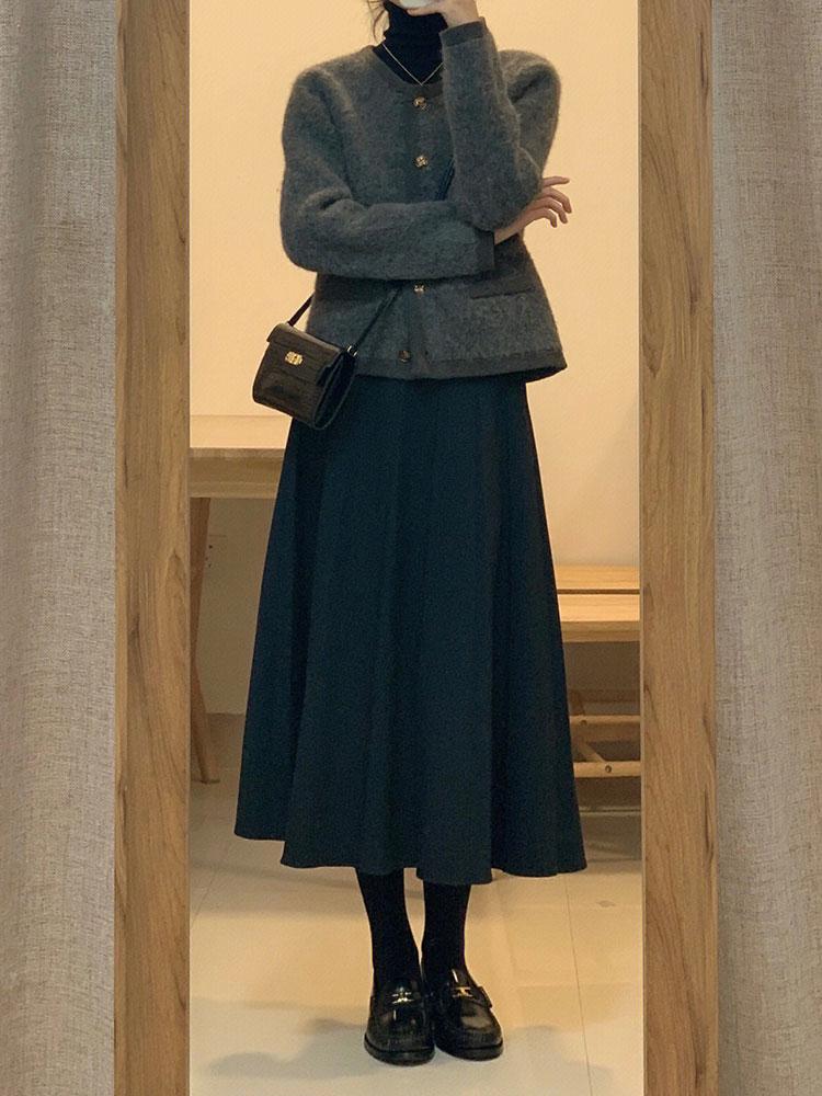 Black Wool Blend A-line Skirt for Women - Autumn/Winter Plus Size, Belly Covering, Slimming, Ideal for Pear-shaped Body, Medium Long. L чёрный
Black Wool Blend A-line Skirt for Women - Autumn/Winter Plus Size, Belly Covering, Slimming, Ideal for Pear-shaped Body, Medium Long. L чёрный