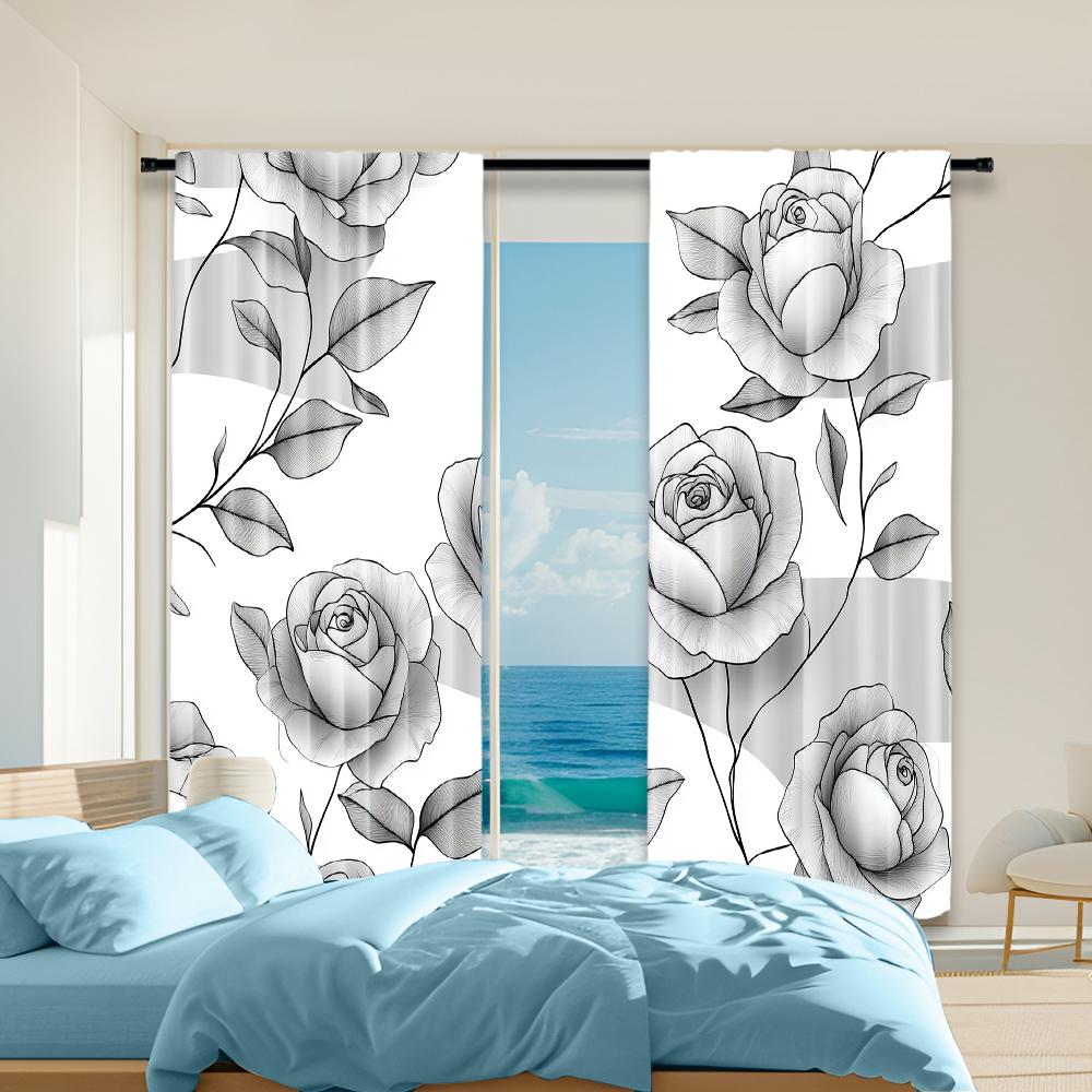 Set Of 2 Versatile Polyester Transparent Curtains Home Decoration Roses Stair Pattern Use Bedrooms Living Rooms Curtain Ideal For Sitting Room W100*H70(CM)-Grommet top&1PCS
Set Of 2 Versatile Polyester Transparent Curtains Home Decoration Roses Stair Pattern Use Bedrooms Living Rooms Curtain Ideal For Sitting Room W100*H70(CM)-Grommet top&1PCS