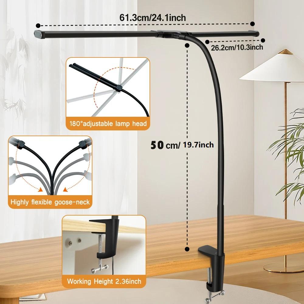 Double/Single Head LED Desk Lamp Dimmable Clip On USB Reading Table Light 3 Lighting Modes Flexible Study Table Lamp
Double/Single Head LED Desk Lamp Dimmable Clip On USB Reading Table Light 3 Lighting Modes Flexible Study Table Lamp