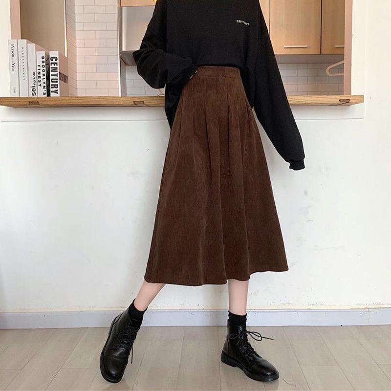 Жіночі вельветові спідниці міді Зимові вінтажні кавові чорні спідниці А-силуету з високою талією Жіноча мода Довга спідниця Faldas L кавовий
Жіночі вельветові спідниці міді Зимові вінтажні кавові чорні спідниці А-силуету з високою талією Жіноча мода Довга спідниця Faldas L кавовий